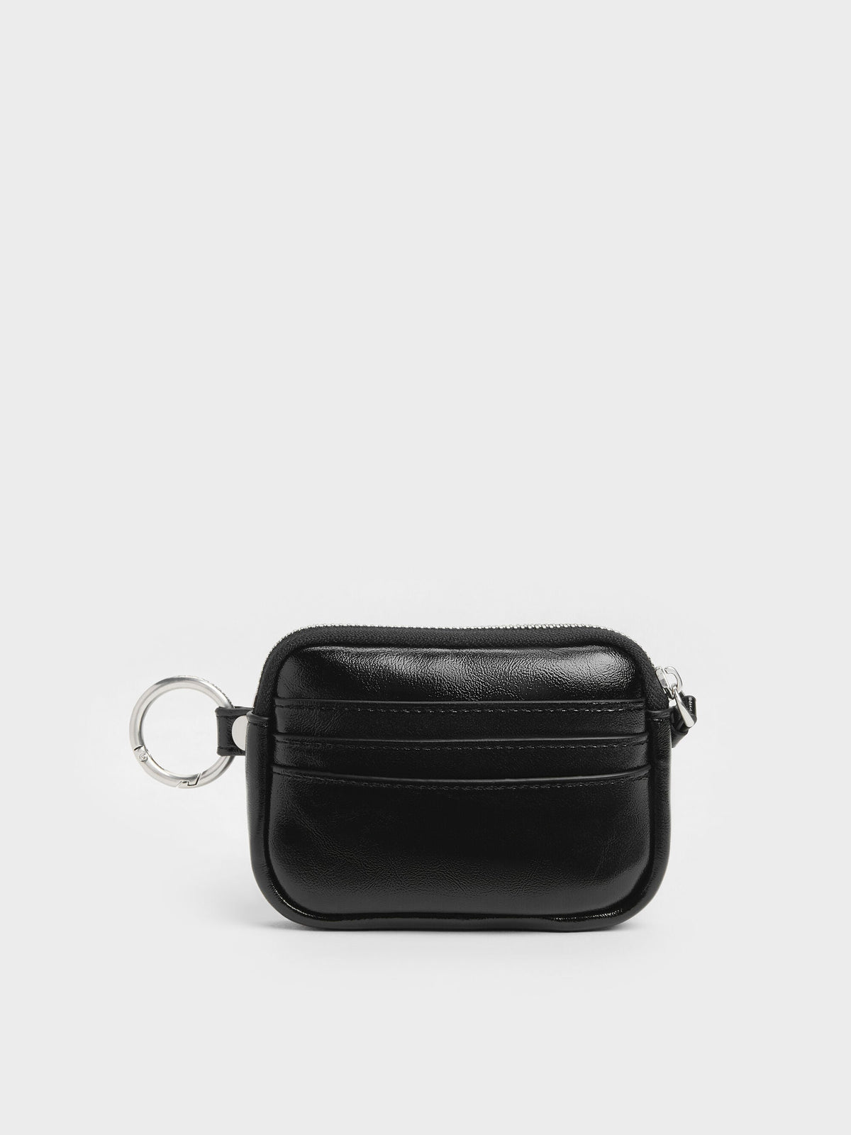 CHARLES & KEITH Hot Sale / Tatiana Zip-Around Card Holder - Noir