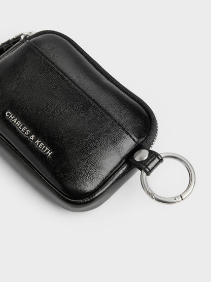 CHARLES & KEITH Hot Sale / Tatiana Zip-Around Card Holder - Noir