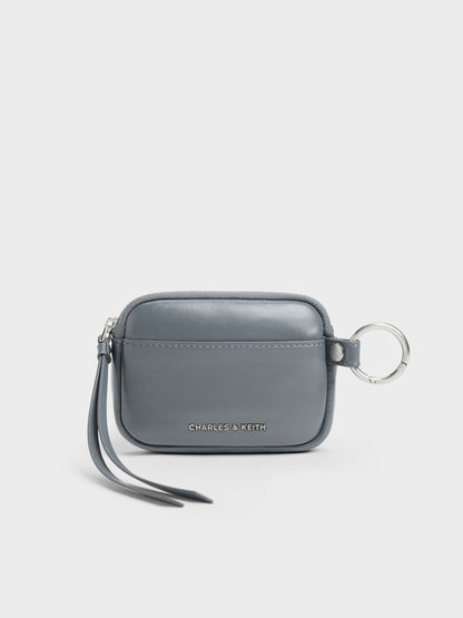 CHARLES & KEITH Sale / Tatiana Zip-Around Card Holder - Smoky Blue