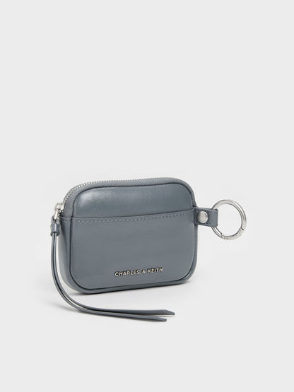 CHARLES & KEITH Sale / Tatiana Zip-Around Card Holder - Smoky Blue