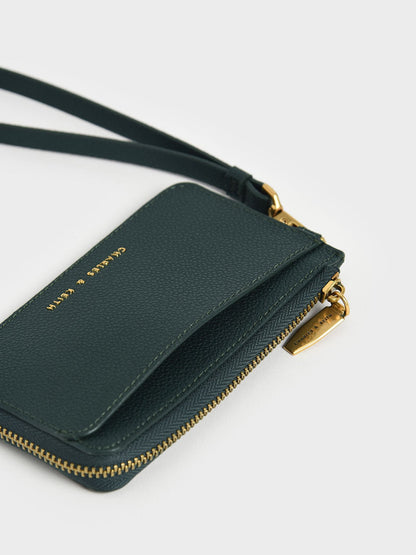 CHARLES & KEITH Popular / Multi-Slot Wristlet Card Holder - Dark Green