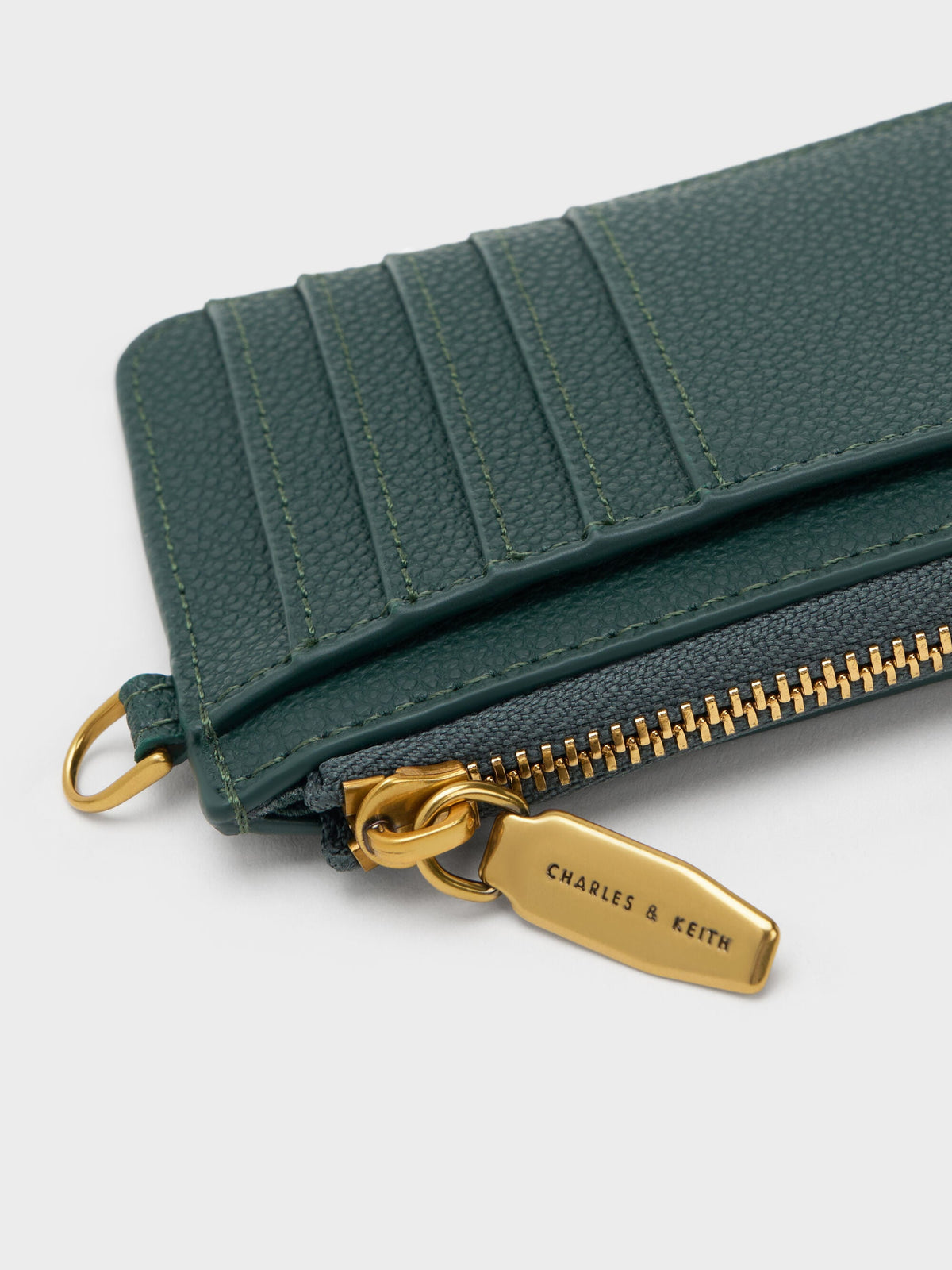 CHARLES & KEITH Popular / Multi-Slot Wristlet Card Holder - Dark Green