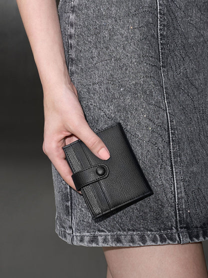 CHARLES & KEITH Everyday / Bliss Snap Button Card Holder - Noir