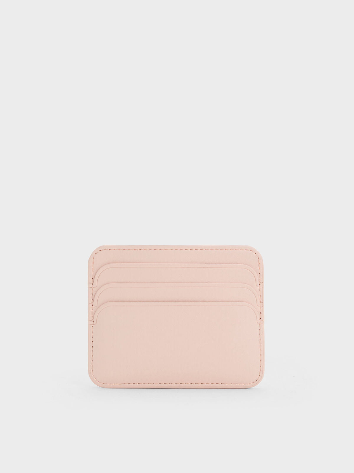 CHARLES & KEITH Discount / Cleo Two-Tone Quilted Card Holder - Soft Pink