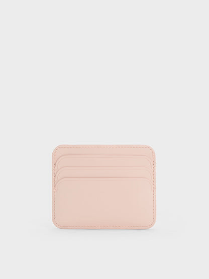 CHARLES & KEITH Discount / Cleo Two-Tone Quilted Card Holder - Soft Pink