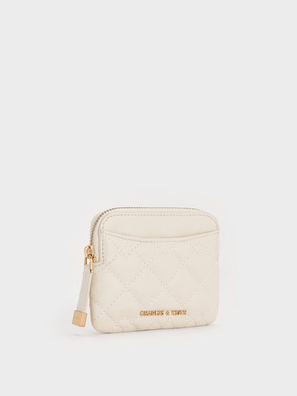 CHARLES & KEITH Featured / Duo Quilted Card Holder - Cream