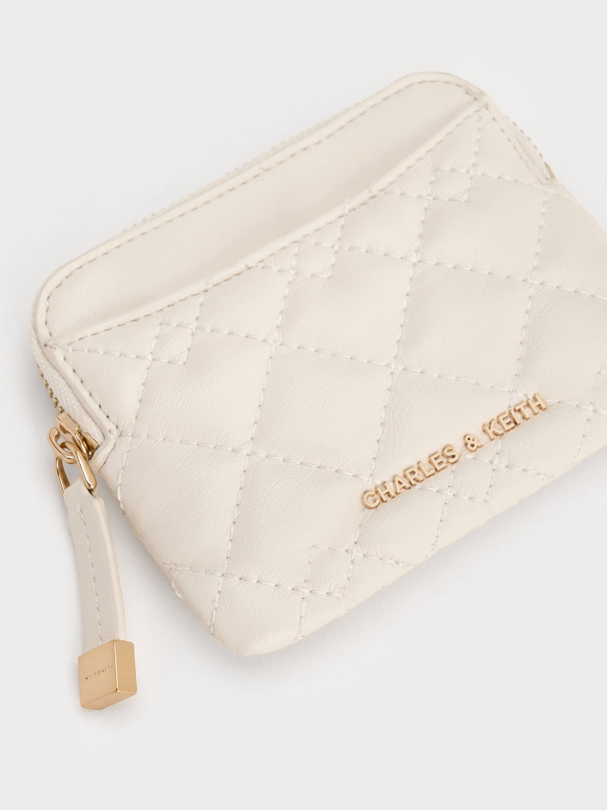 CHARLES & KEITH Featured / Duo Quilted Card Holder - Cream