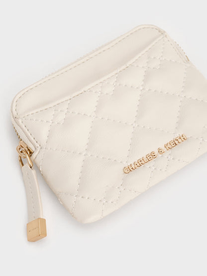 CHARLES & KEITH Featured / Duo Quilted Card Holder - Cream