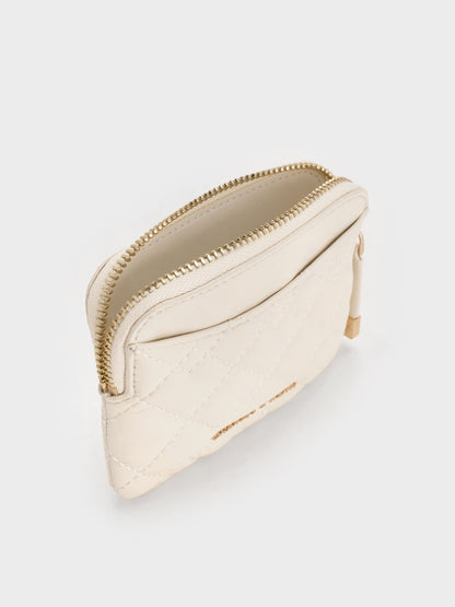 CHARLES & KEITH Featured / Duo Quilted Card Holder - Cream