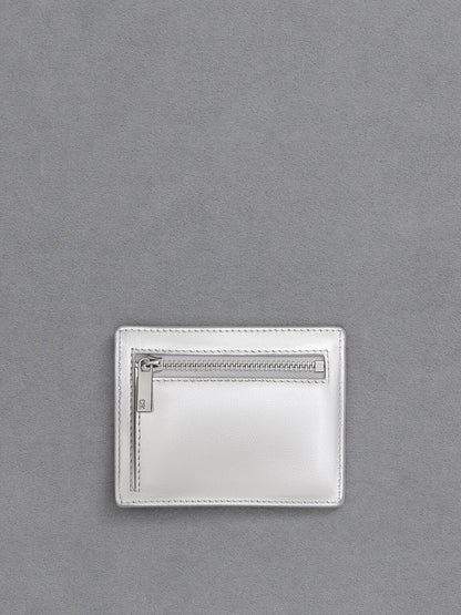 CHARLES & KEITH Hot Sale / Carli Metallic Leather Multi-Slot Card Holder - Silver