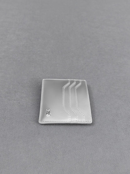 CHARLES & KEITH Hot Sale / Carli Metallic Leather Multi-Slot Card Holder - Silver