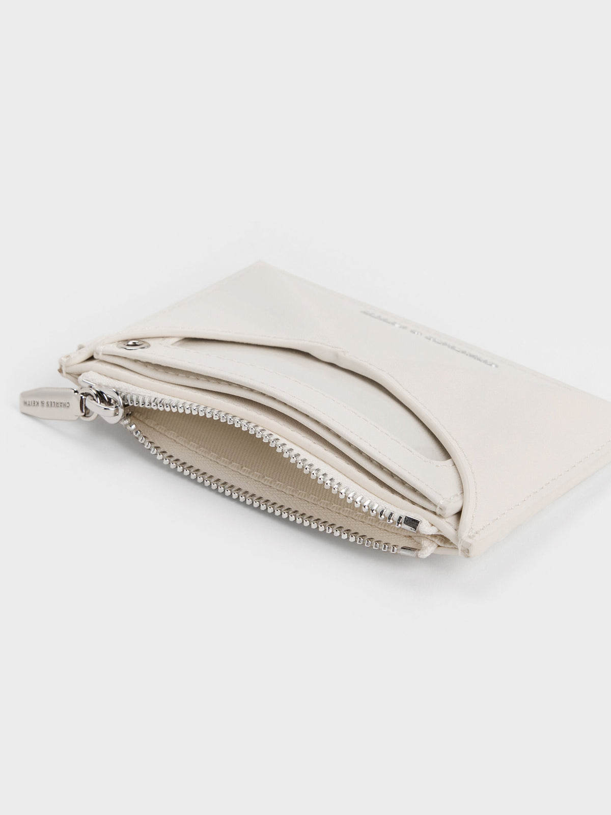CHARLES & KEITH Top Pick / Hazel Bow Panelled Card Holder - Cream