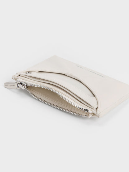 CHARLES & KEITH Top Pick / Hazel Bow Panelled Card Holder - Cream