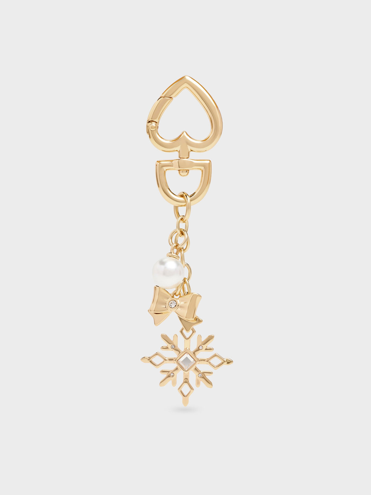 CHARLES & KEITH Signature / Arrietty Crystal & Pearl Snowflake Charm - Gold