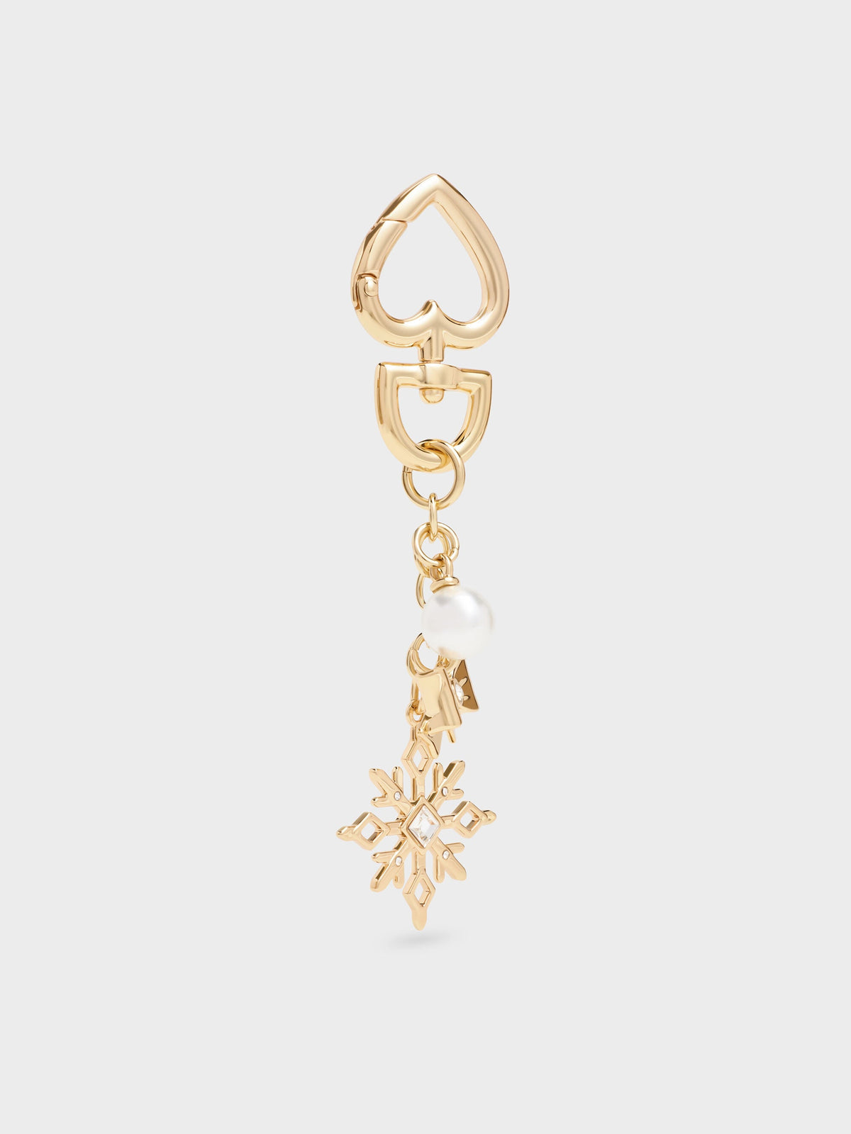 CHARLES & KEITH Signature / Arrietty Crystal & Pearl Snowflake Charm - Gold
