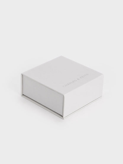 CHARLES & KEITH Value / Metallic Heart Beaded Charm - Silver
