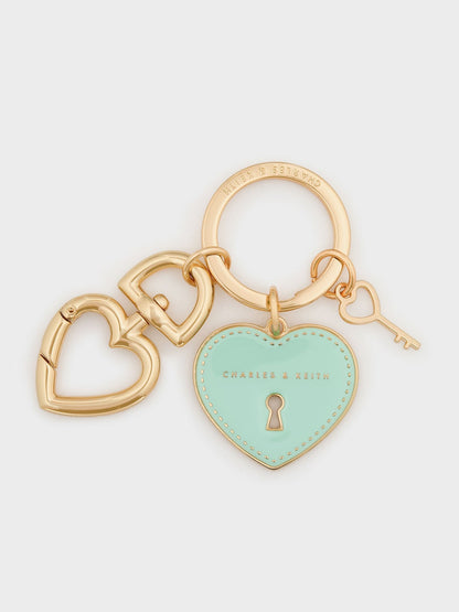CHARLES & KEITH Best Price / Heart Lock Keychain - Turquoise