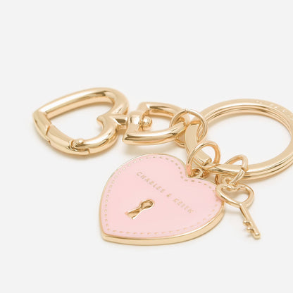 CHARLES & KEITH Customer Favorite / Heart Lock Keychain - Pink