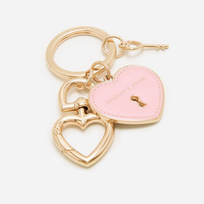 CHARLES & KEITH Customer Favorite / Heart Lock Keychain - Pink