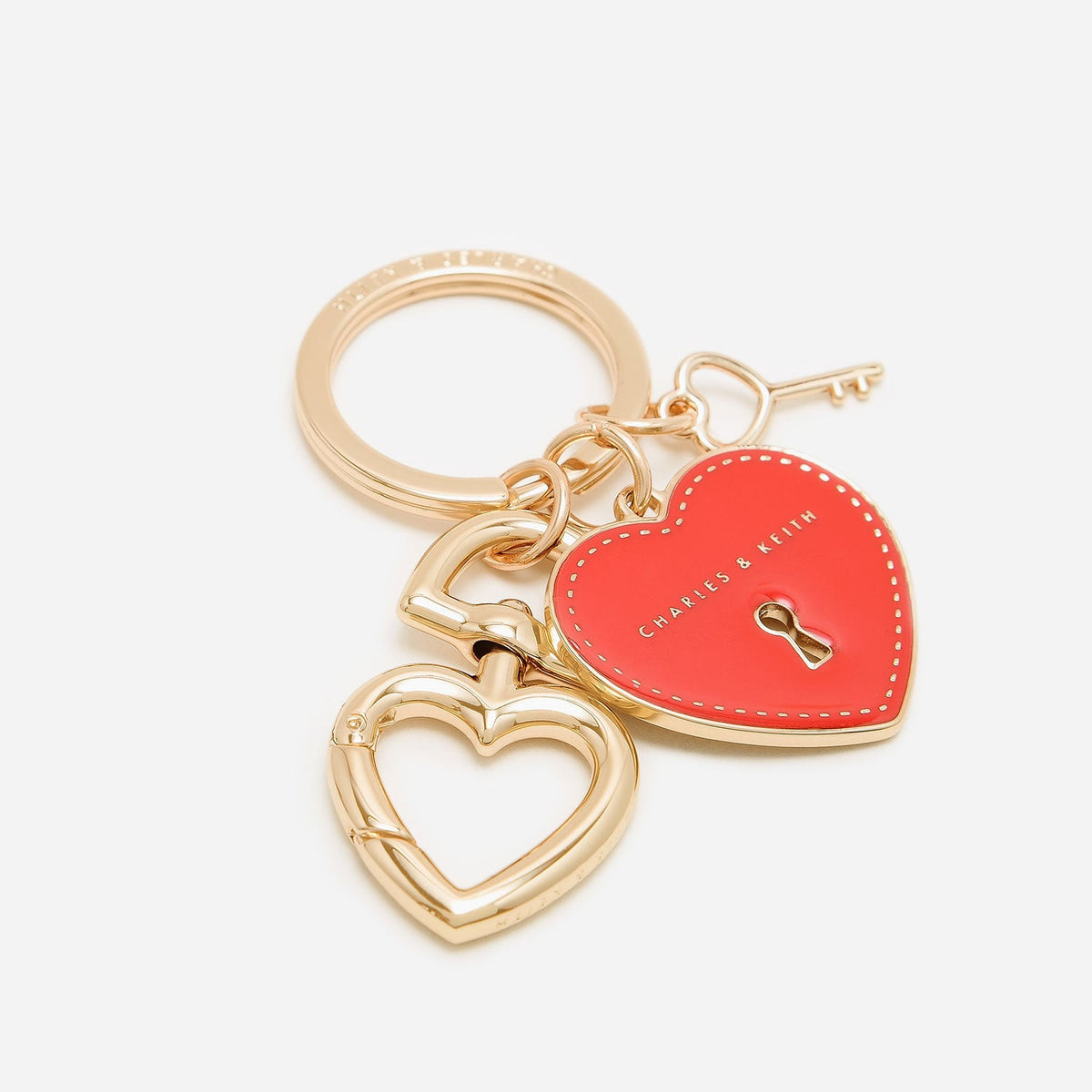 CHARLES & KEITH Quality / Heart Lock Keychain - Red