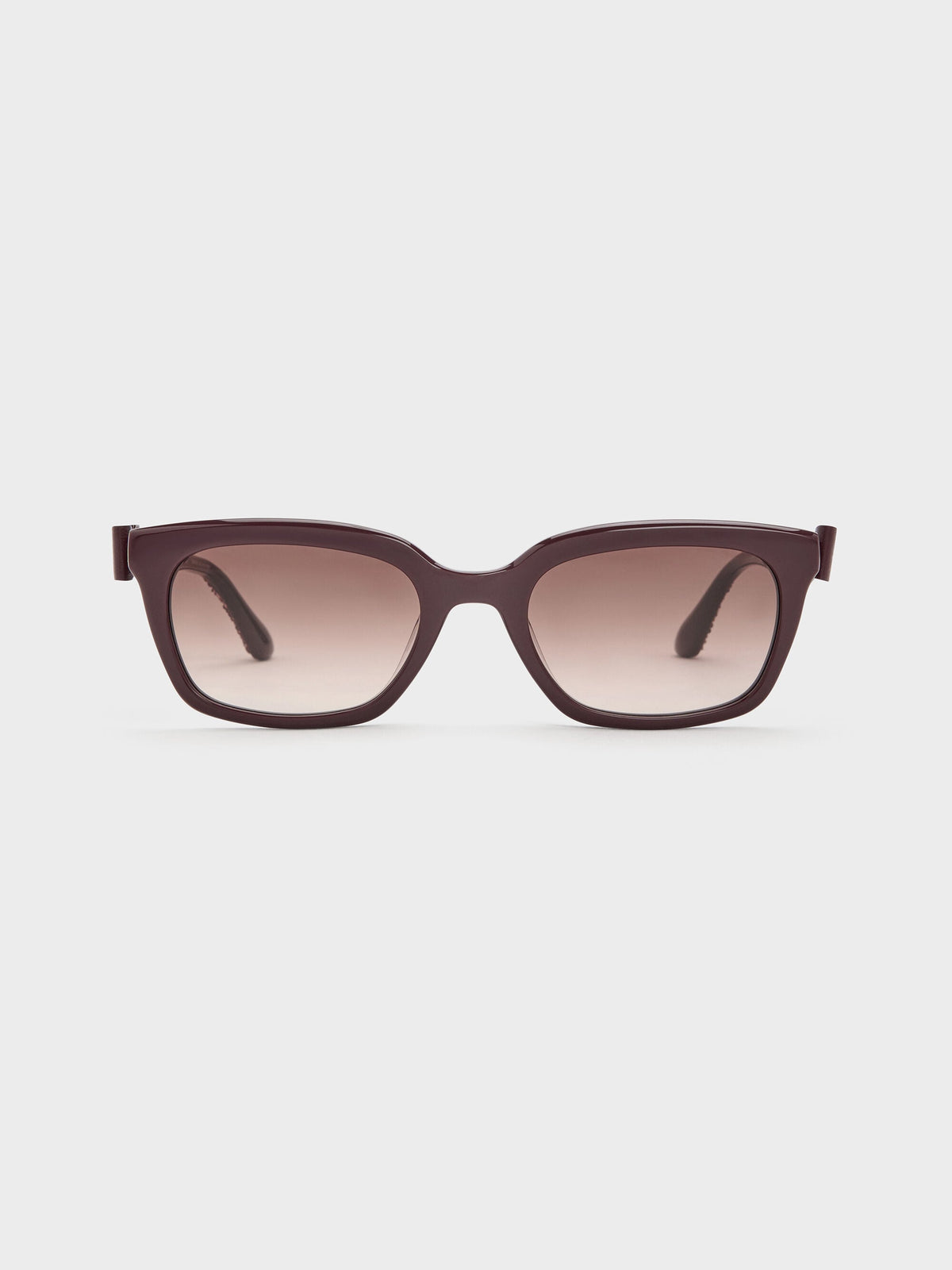 CHARLES & KEITH Premium / Tanya Bow Rectangular Sunglasses - Wineberry Red