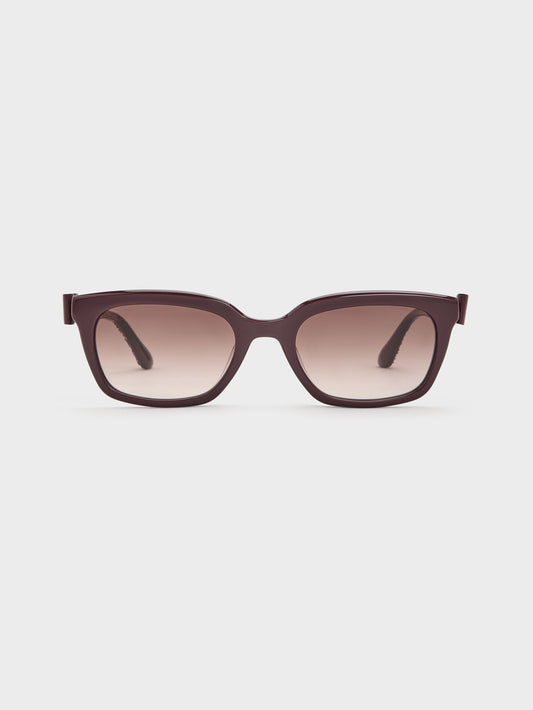 CHARLES & KEITH Premium / Tanya Bow Rectangular Sunglasses - Wineberry Red