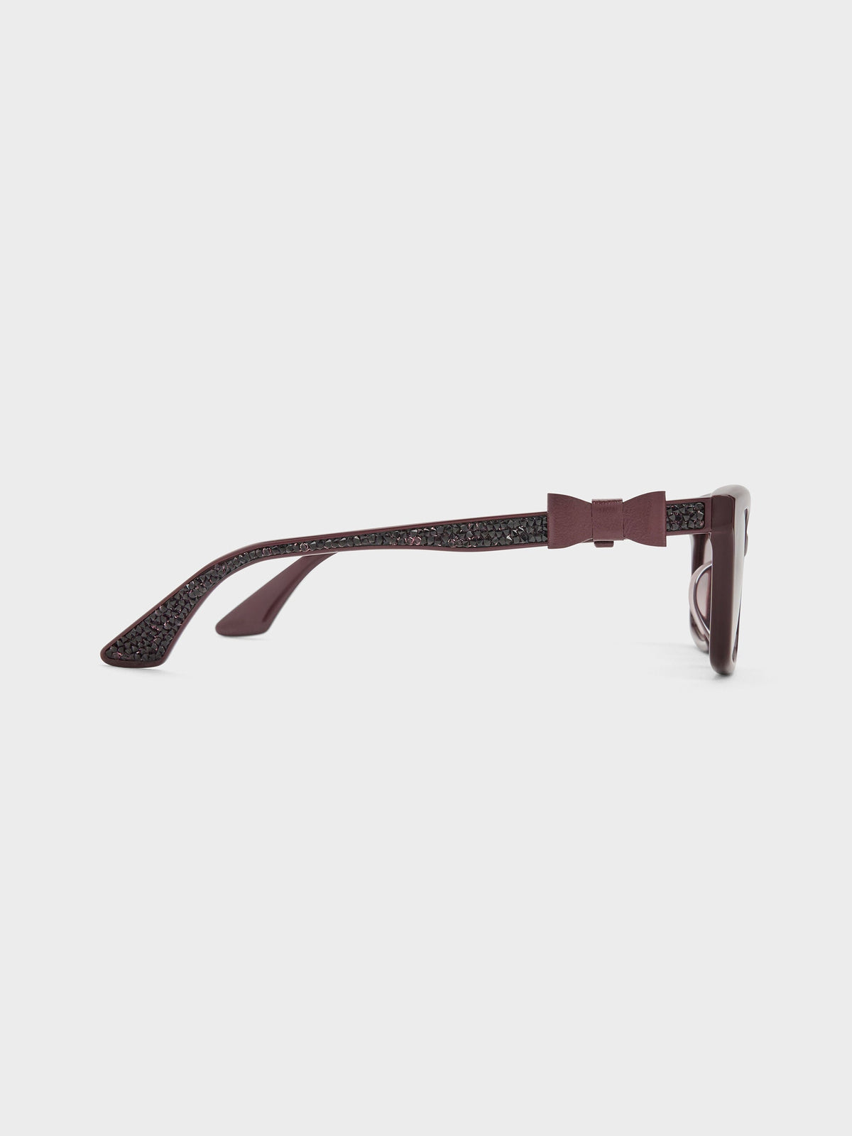 CHARLES & KEITH Premium / Tanya Bow Rectangular Sunglasses - Wineberry Red