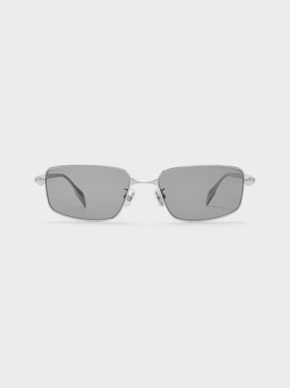 CHARLES & KEITH Essential / Celestia Rectangular Sunglasses - Silver