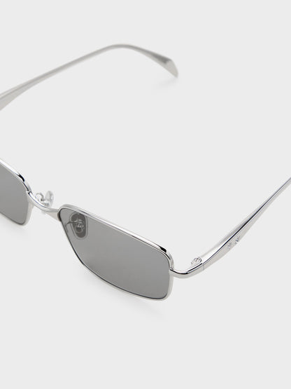 CHARLES & KEITH Essential / Celestia Rectangular Sunglasses - Silver