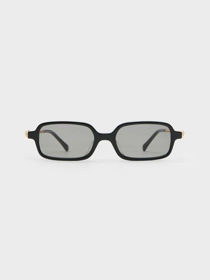 CHARLES & KEITH Smart Buy / Sable Knot Rectangular Sunglasses - Black