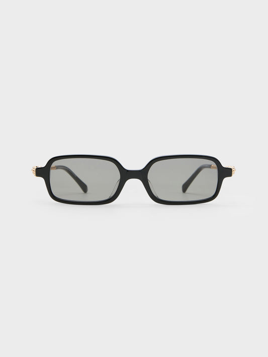 CHARLES & KEITH Smart Buy / Sable Knot Rectangular Sunglasses - Black