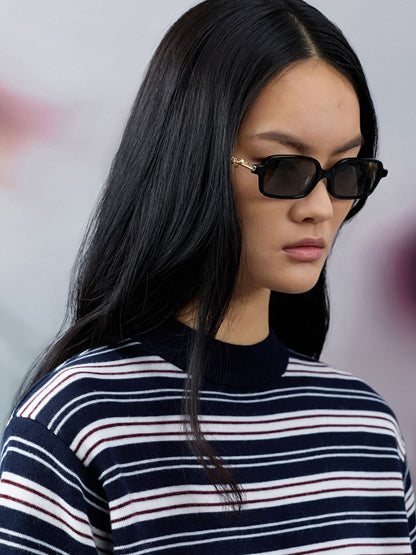 CHARLES & KEITH Smart Buy / Sable Knot Rectangular Sunglasses - Black