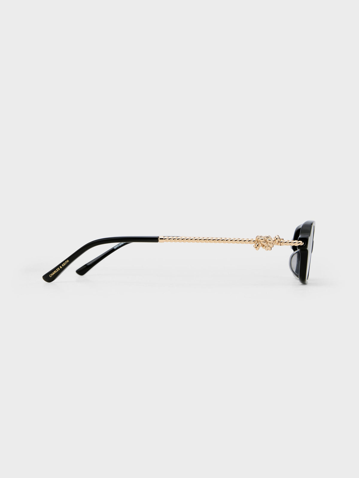 CHARLES & KEITH Smart Buy / Sable Knot Rectangular Sunglasses - Black