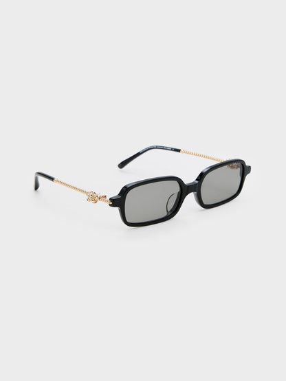 CHARLES & KEITH Smart Buy / Sable Knot Rectangular Sunglasses - Black