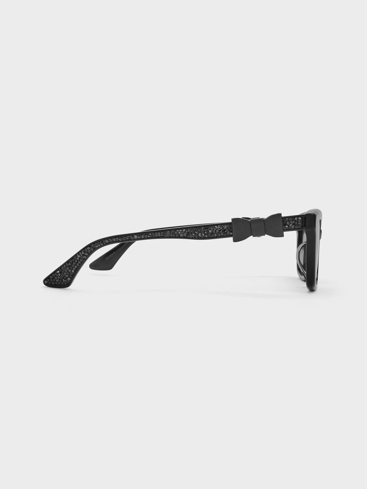 CHARLES & KEITH Smart Buy / Tanya Bow Rectangular Sunglasses - Jet Black