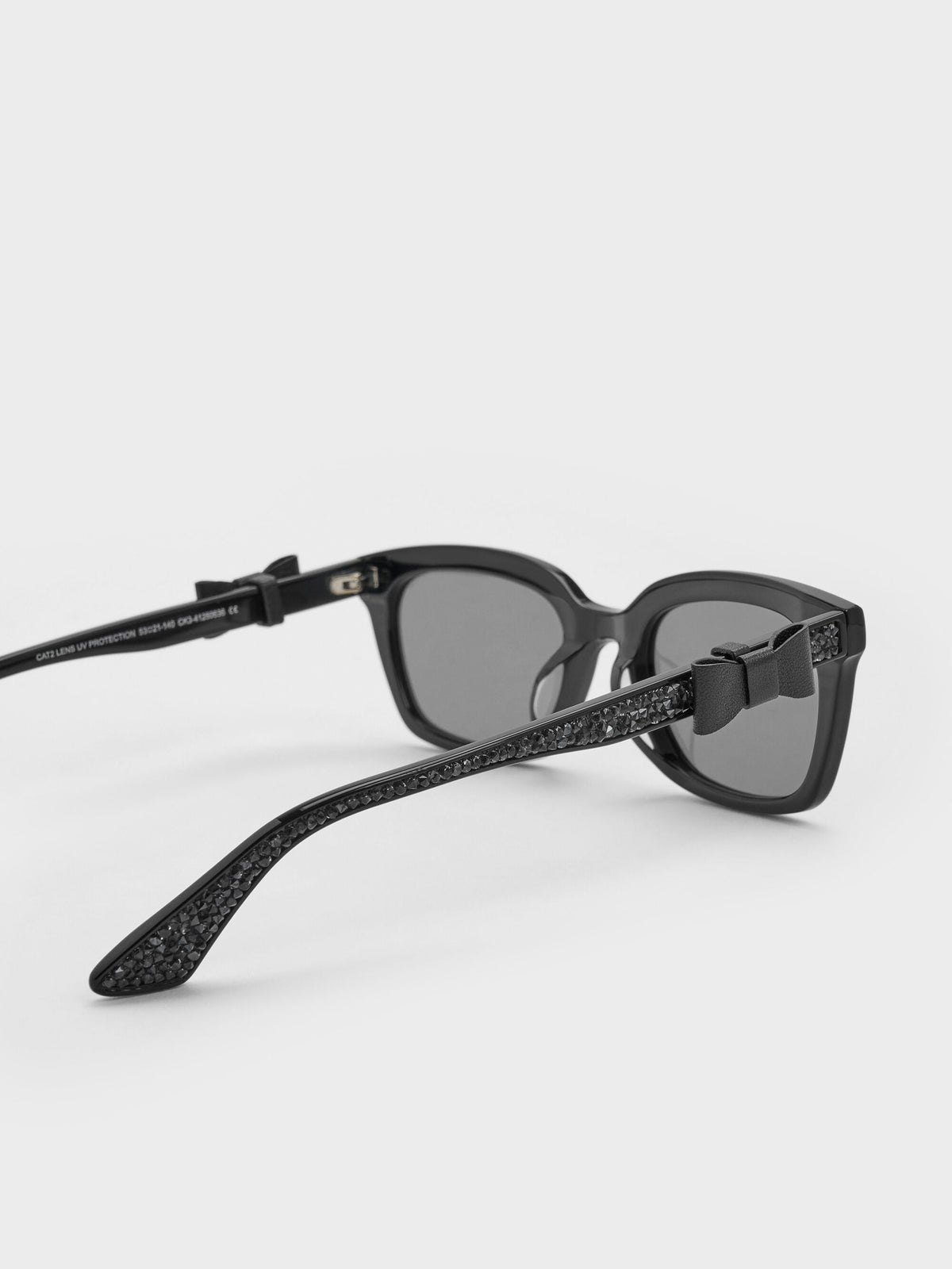 CHARLES & KEITH Smart Buy / Tanya Bow Rectangular Sunglasses - Jet Black