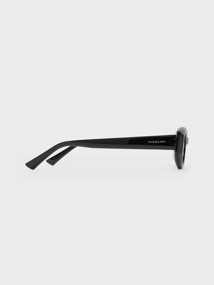 CHARLES & KEITH Classic / Aubrey Oval Sunglasses - Noir