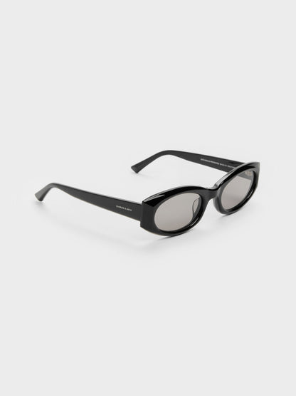 CHARLES & KEITH Classic / Aubrey Oval Sunglasses - Noir