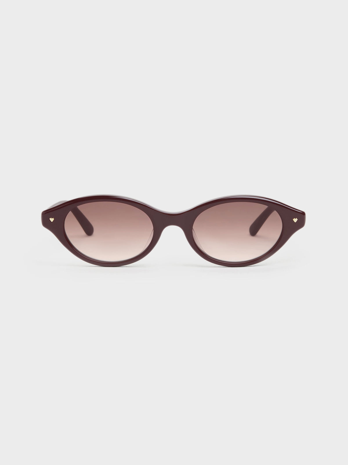 CHARLES & KEITH Premium / Pecola Oval Sunglasses - Wineberry Red