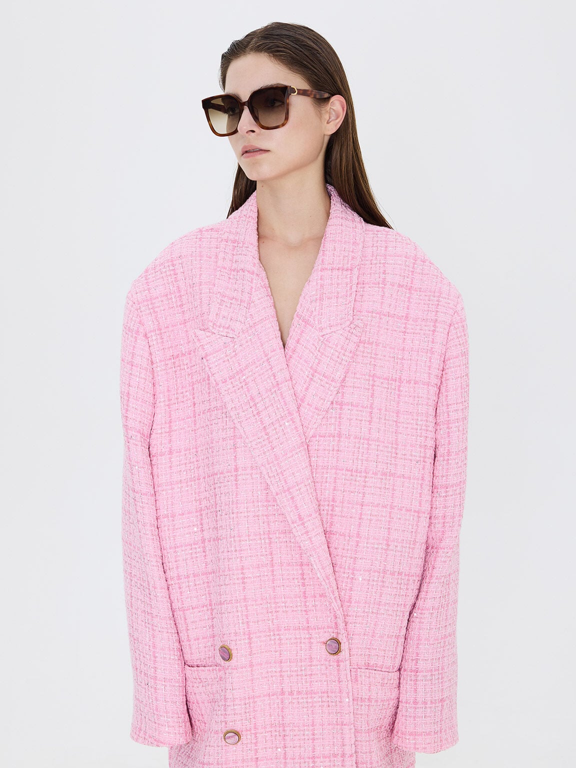 CHARLES & KEITH Trusted / Gabine Tortoiseshell Oversized Butterfly Sunglasses - T. Shell
