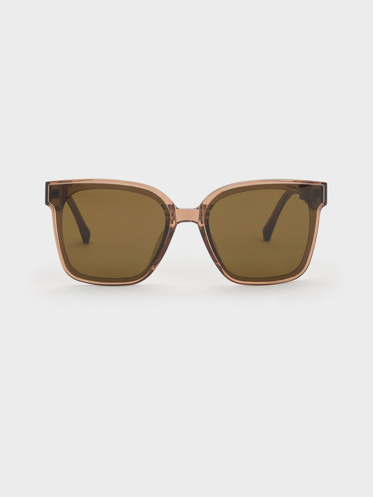 CHARLES & KEITH Essential / Brea Foldable Sunglasses - Chestnut Brown