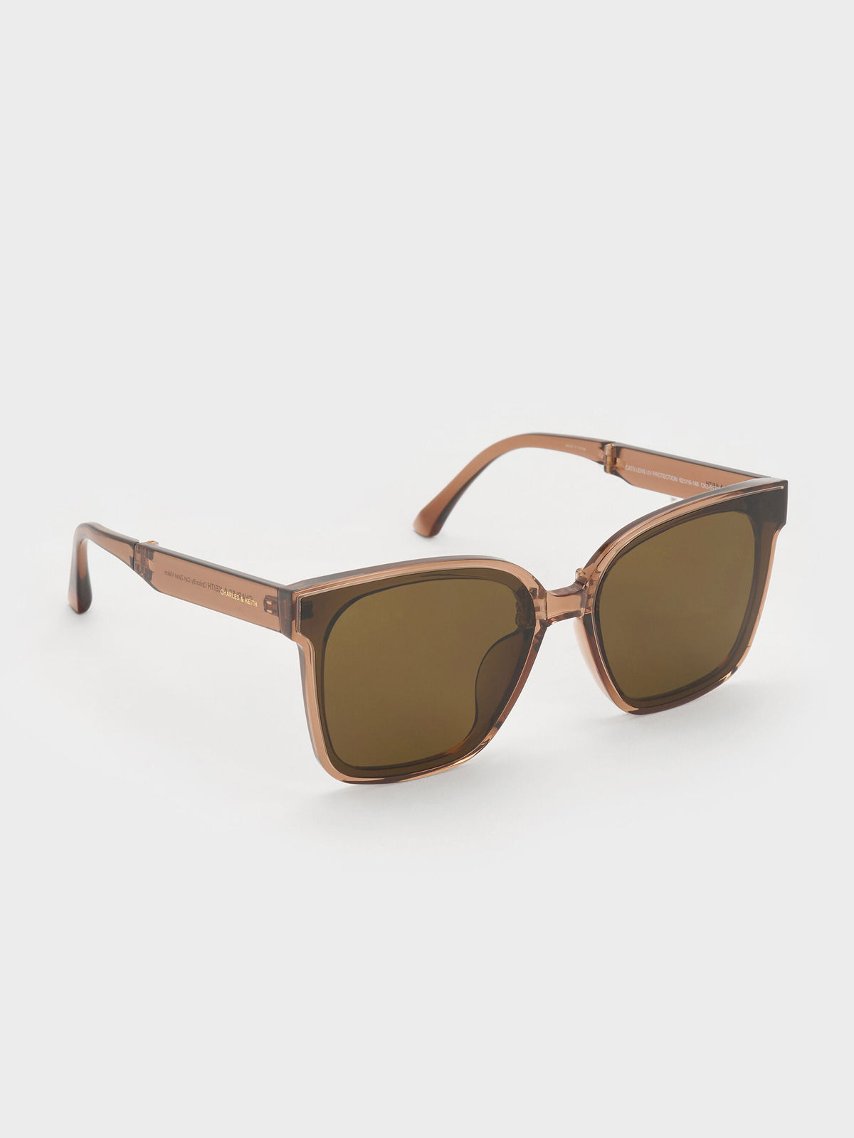 CHARLES & KEITH Essential / Brea Foldable Sunglasses - Chestnut Brown