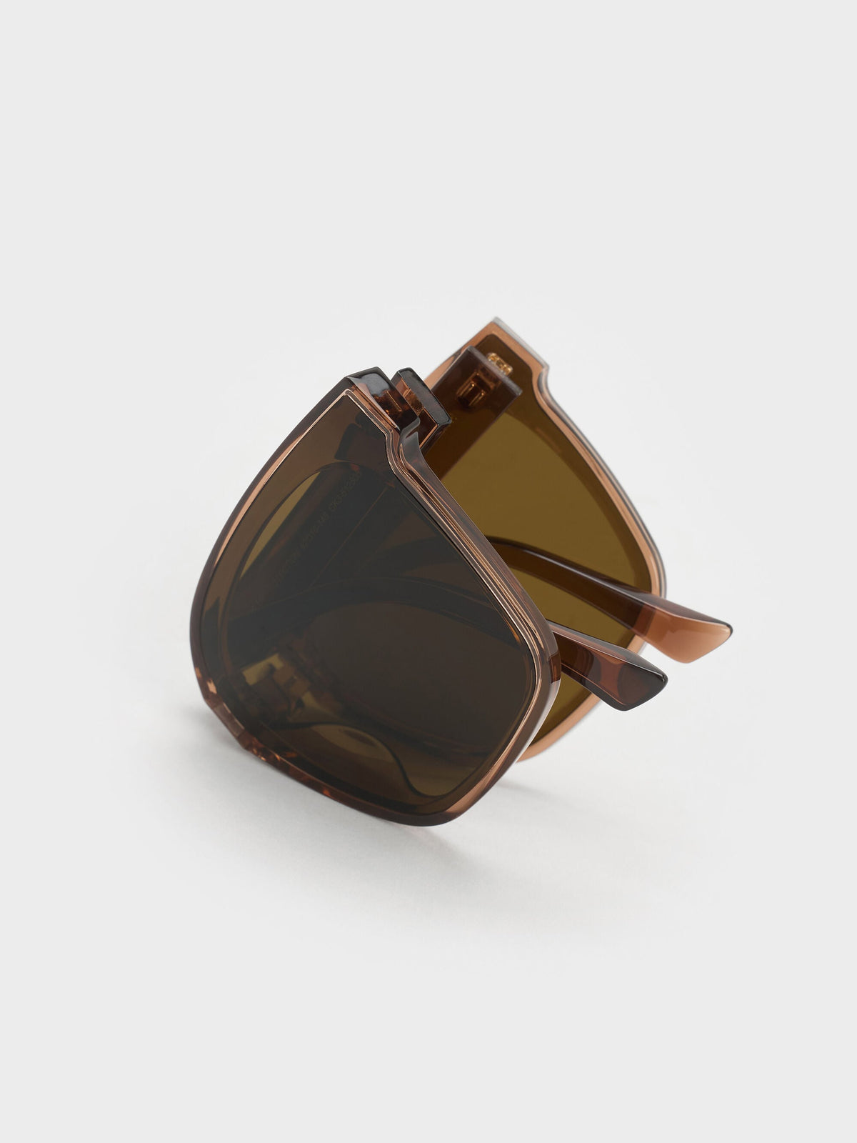 CHARLES & KEITH Essential / Brea Foldable Sunglasses - Chestnut Brown