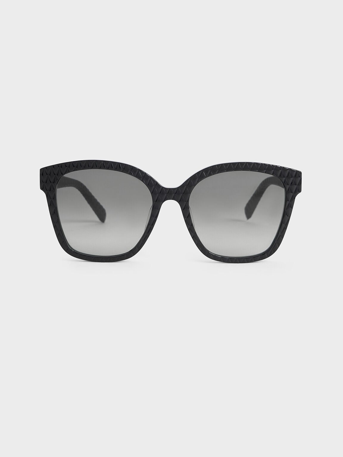 CHARLES & KEITH Premium / Leather Quilted Sunglasses - Black