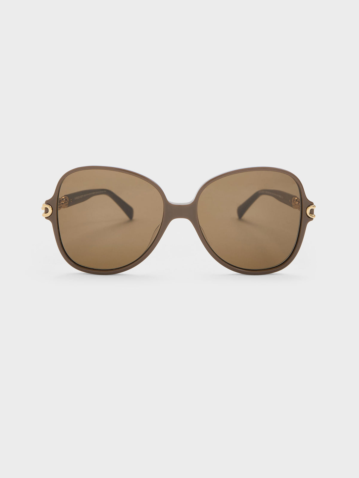 CHARLES & KEITH Premium / Delaney Chain-Link Butterfly Sunglasses - Chestnut Brown