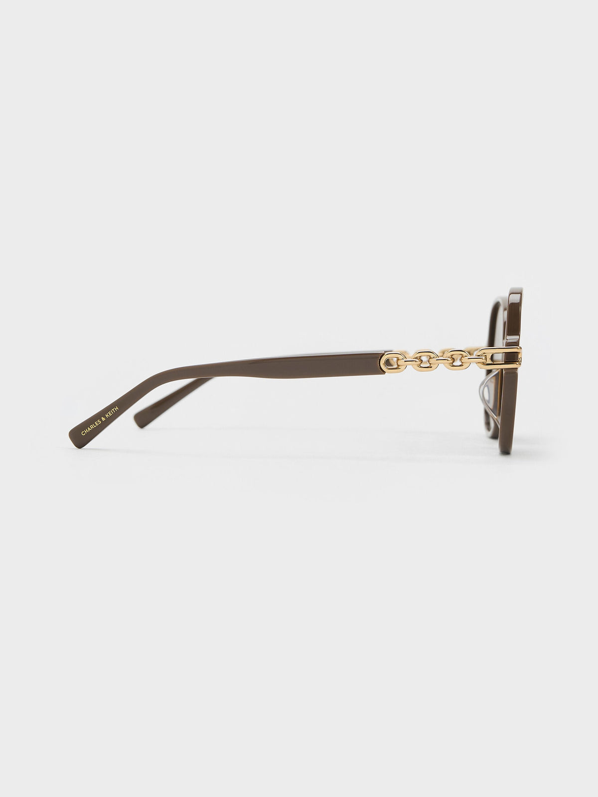 CHARLES & KEITH Premium / Delaney Chain-Link Butterfly Sunglasses - Chestnut Brown