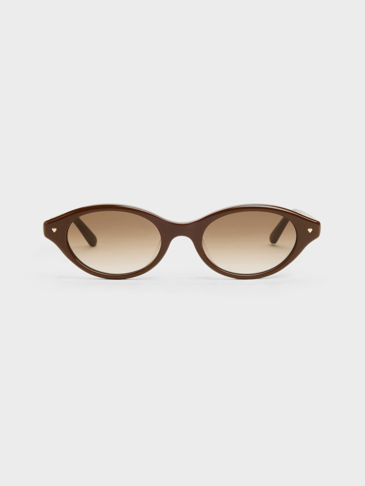 CHARLES & KEITH Great Value / Pecola Oval Sunglasses - Pecan Brown