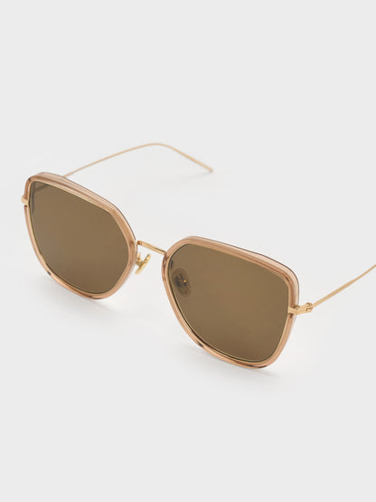 CHARLES & KEITH Premium / Lisbeth Butterfly Sunglasses - Chestnut Brown