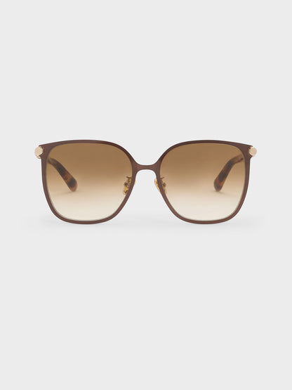 CHARLES & KEITH Signature / Ophelia Square Sunglasses - Brown
