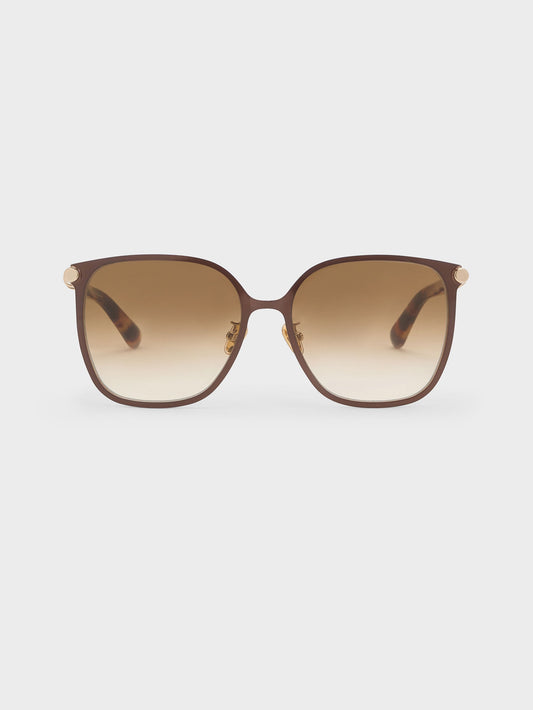 CHARLES & KEITH Signature / Ophelia Square Sunglasses - Brown